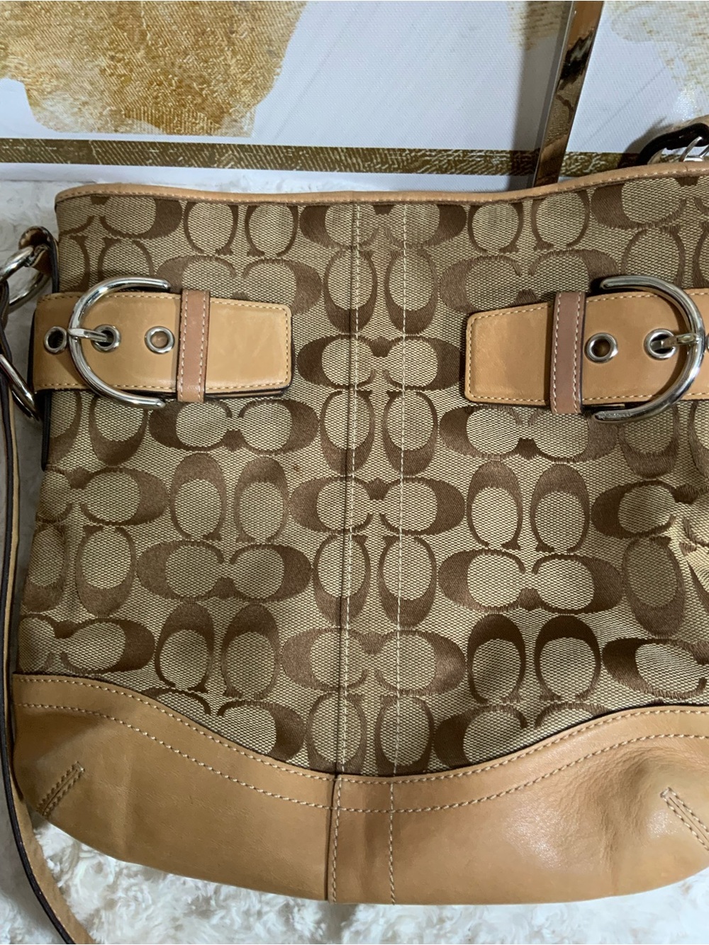 2009 Coach Soho Monogram Canvas Shoulder Bag in Brown and Tan - Picture 5 of 13
